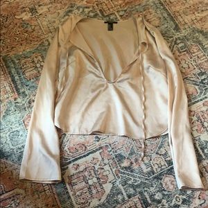 Forever 21 Silk Tie Blouse